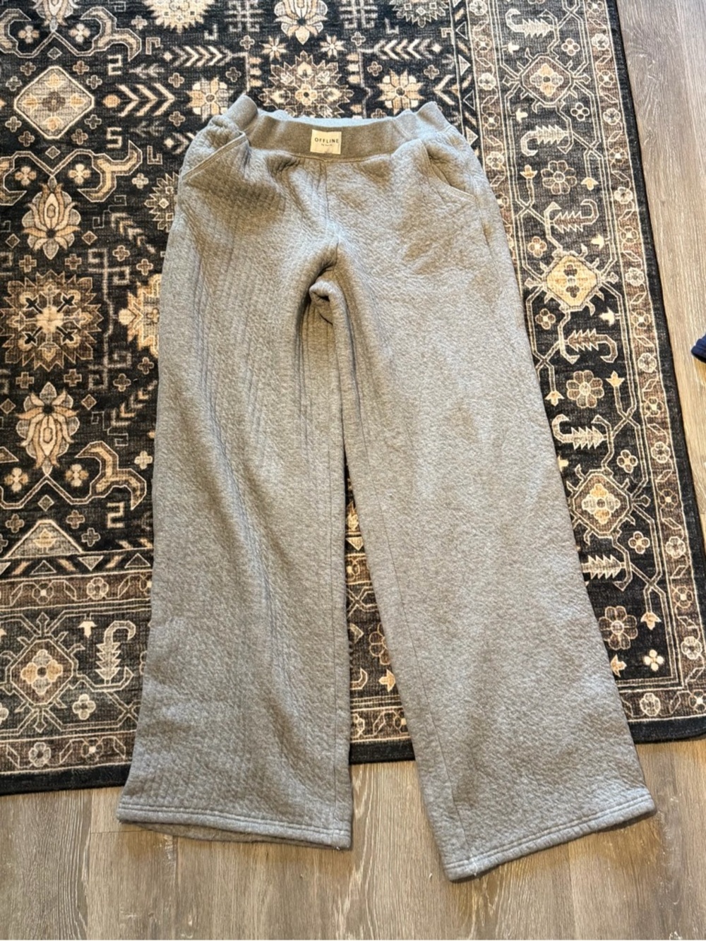 OFFLINE Ribbed Knit Wide-Leg Joggers - Gray - Picture 2 of 5